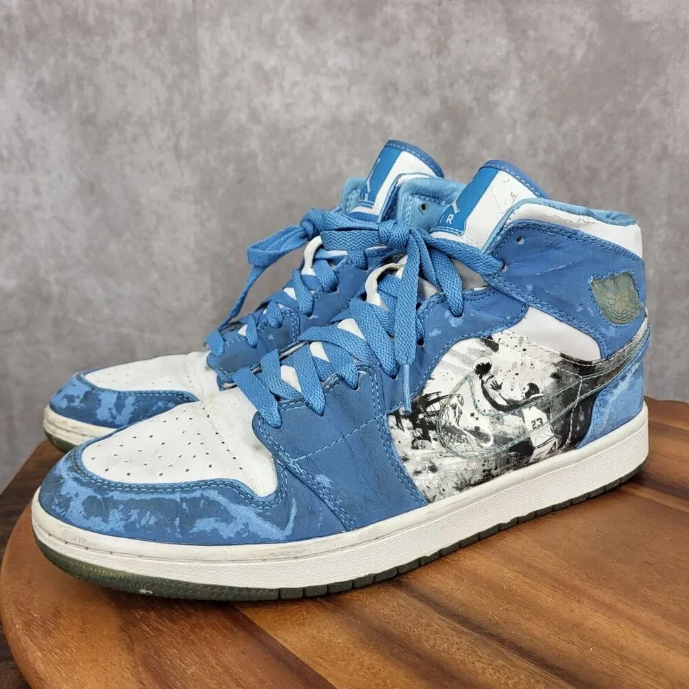 Nike Air Jordan 1 Retro Alpha Sneakers Mens‎ 12 White University Blue 136085-140